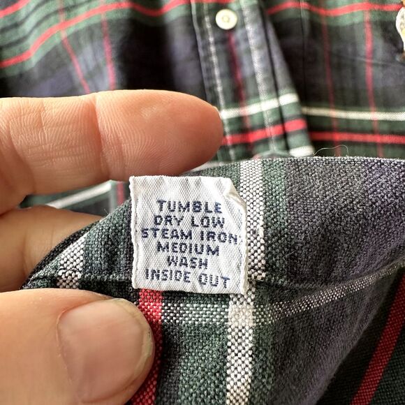Ralph Lauren Navy Blake Plaid Button Down RL Bear Mens Large - Picture 9 of 11